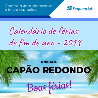 Calendário de férias 2019/2020 Sequencial - Unidade Capão Redondo