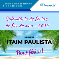 Calendário de férias 2019/2020 Sequencial - Unidade Itaim Paulista